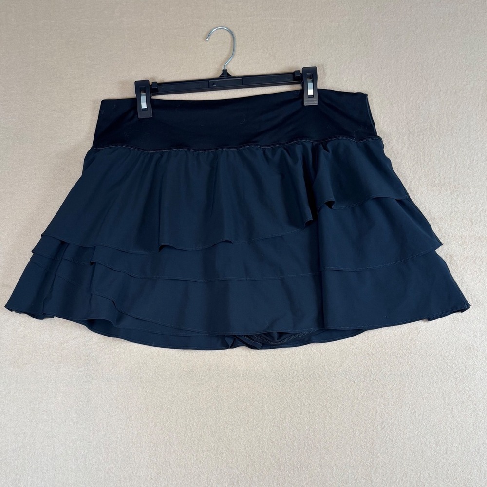 OFFLINE by Aerie Black Tiered Ruffle Tennis Skort XXL Activewear Skirt